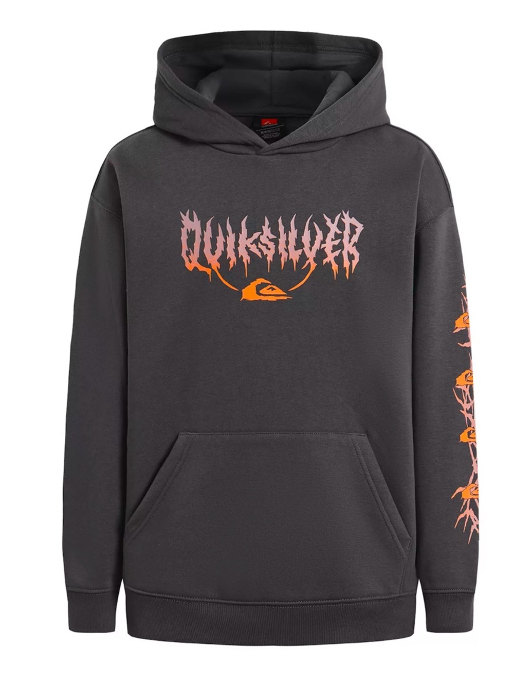 Quiksilver Dark Gray Hoodie with Orange Logo